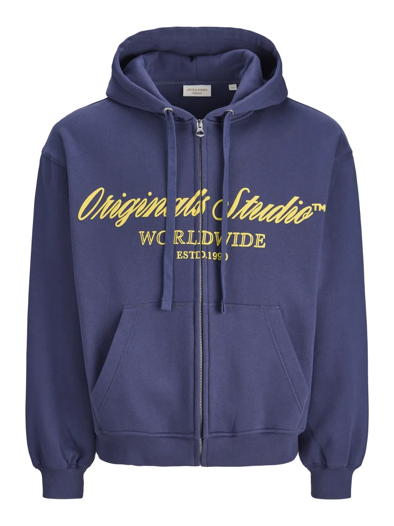 JORNORREBRO FRONT SWEAT ZIP HOOD, Crown Blue