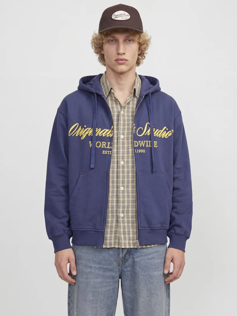JORNORREBRO FRONT SWEAT ZIP HOOD, Crown Blue