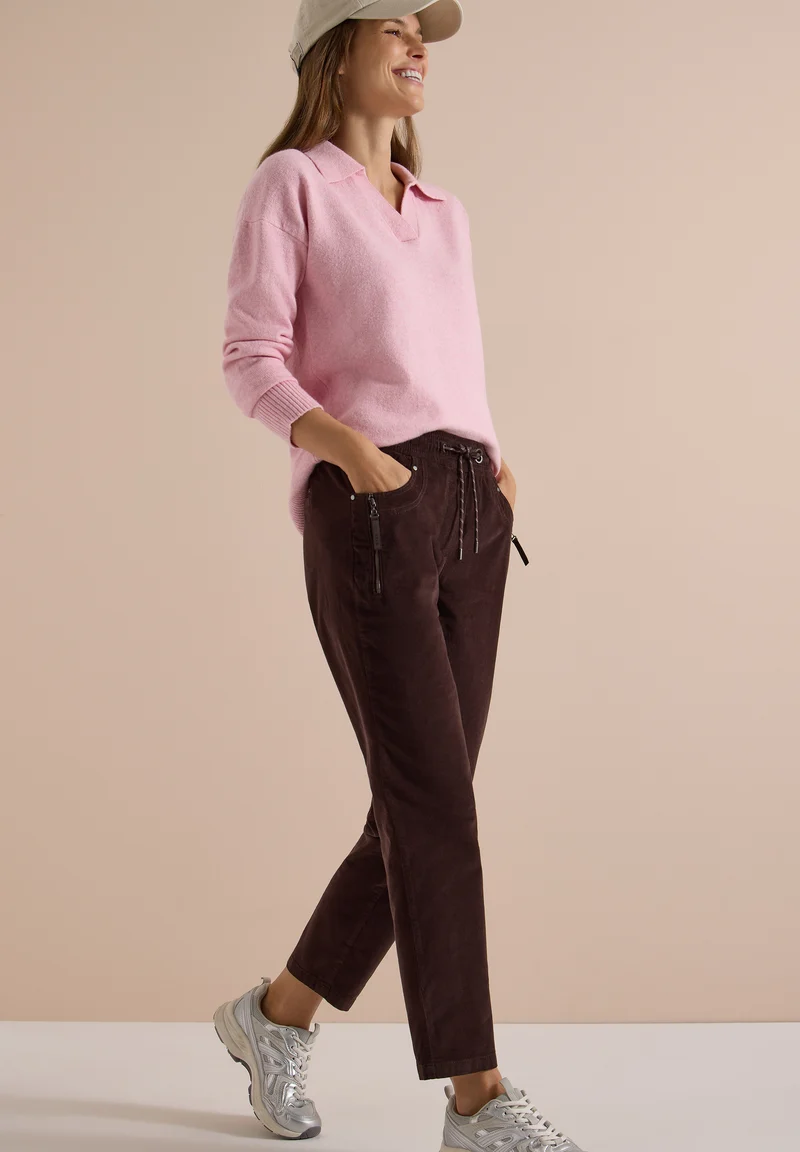 CECIL - Mid Waist Slim Leg Hose im Casual Fit - Farbe: truffle brown
