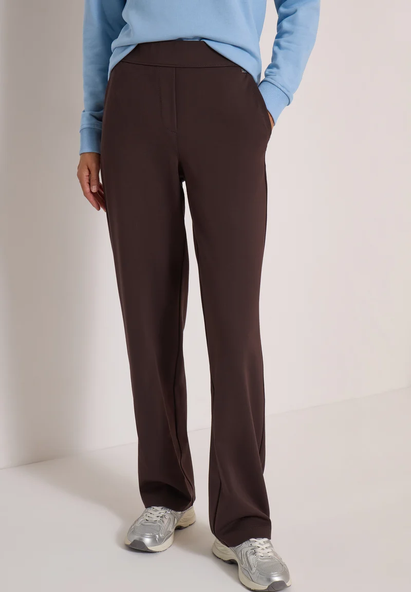 CECIL - High Waist Straight Leg Hose im Loose Fit - Farbe: truffle brown
