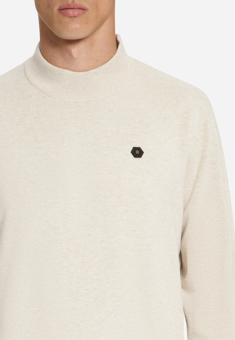 Pullover Turtle Neck Melange, Stone