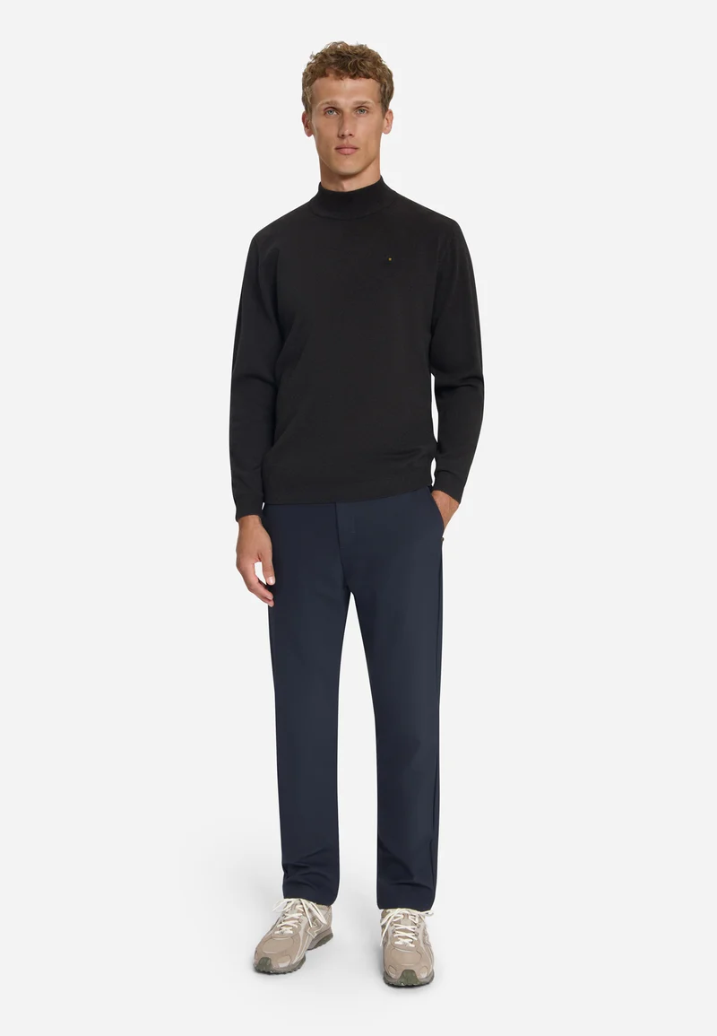 Pullover Turtle Neck Melange, Dark Brown