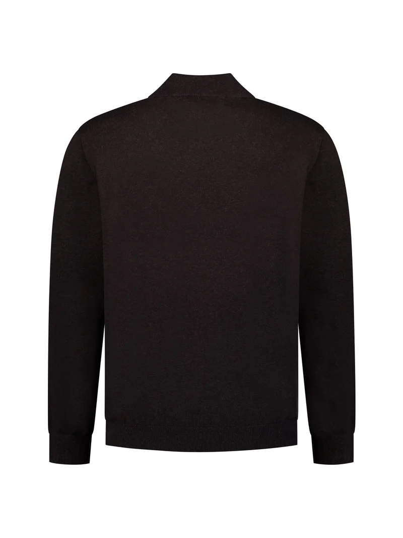 Pullover Turtle Neck Melange, Dark Brown