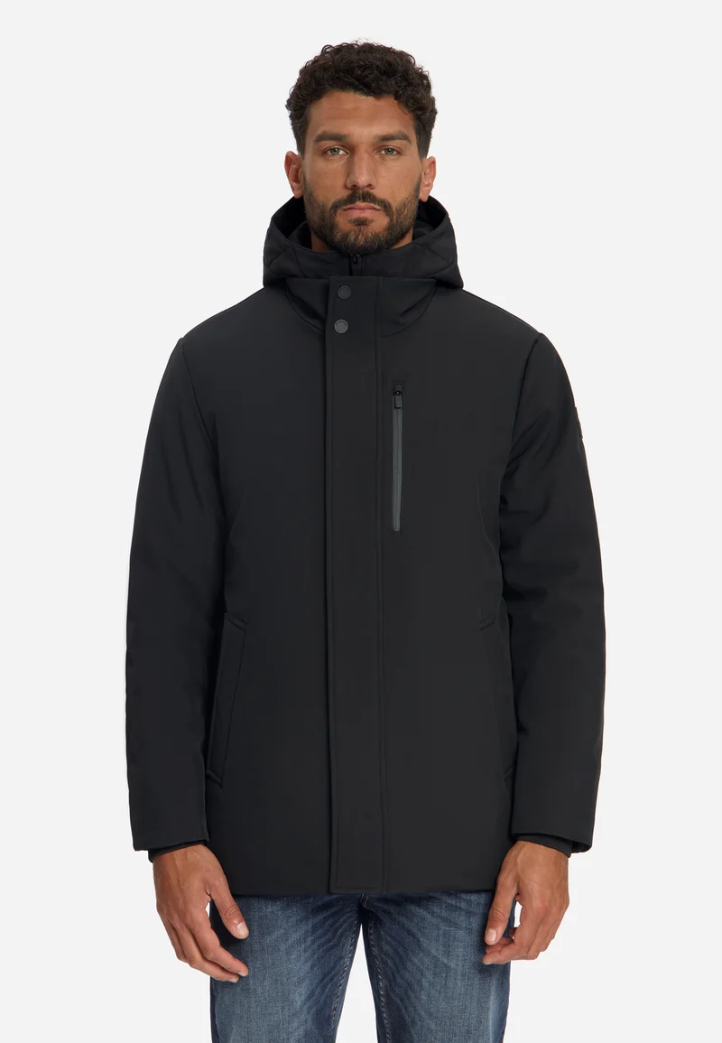 Jacket Hooded Softshell, Black