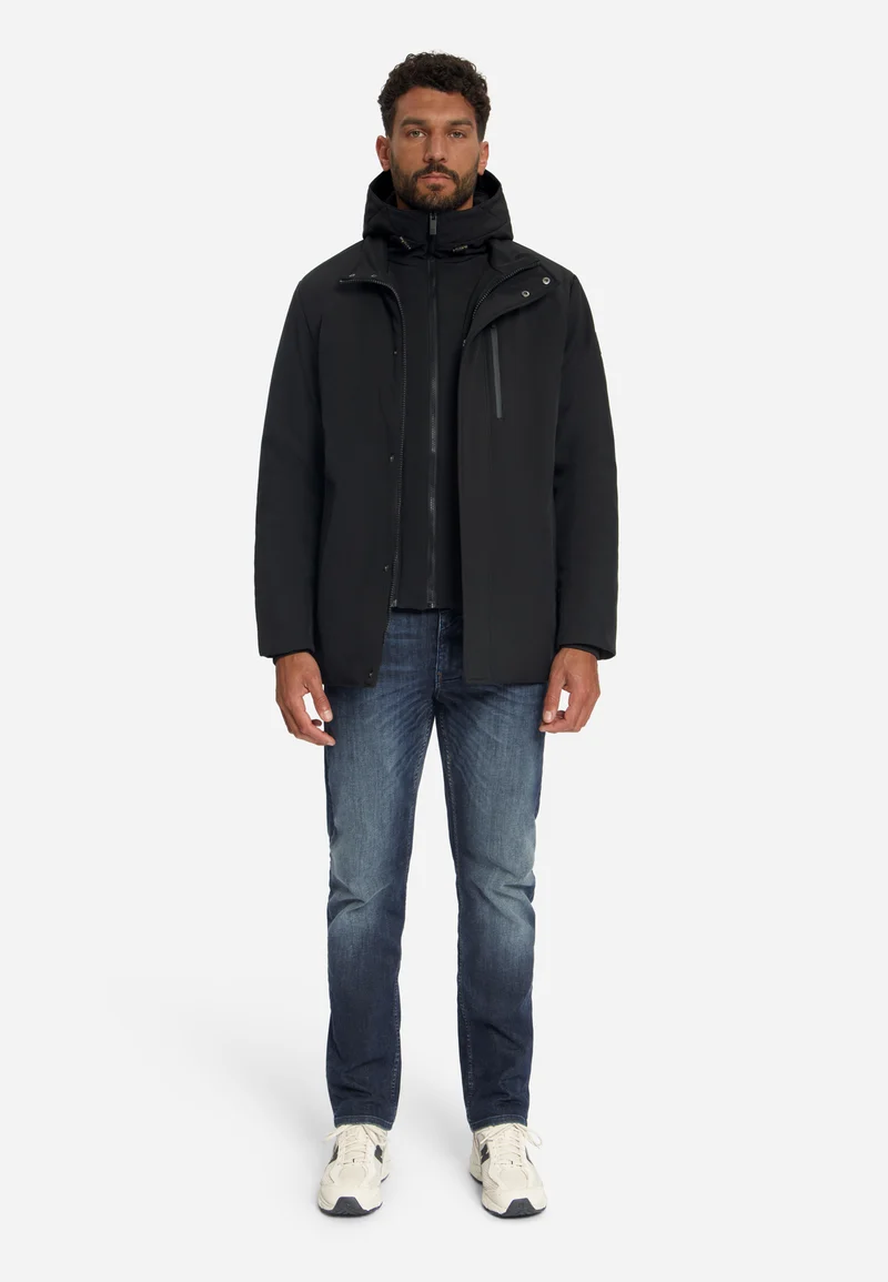 Jacket Hooded Softshell, Black