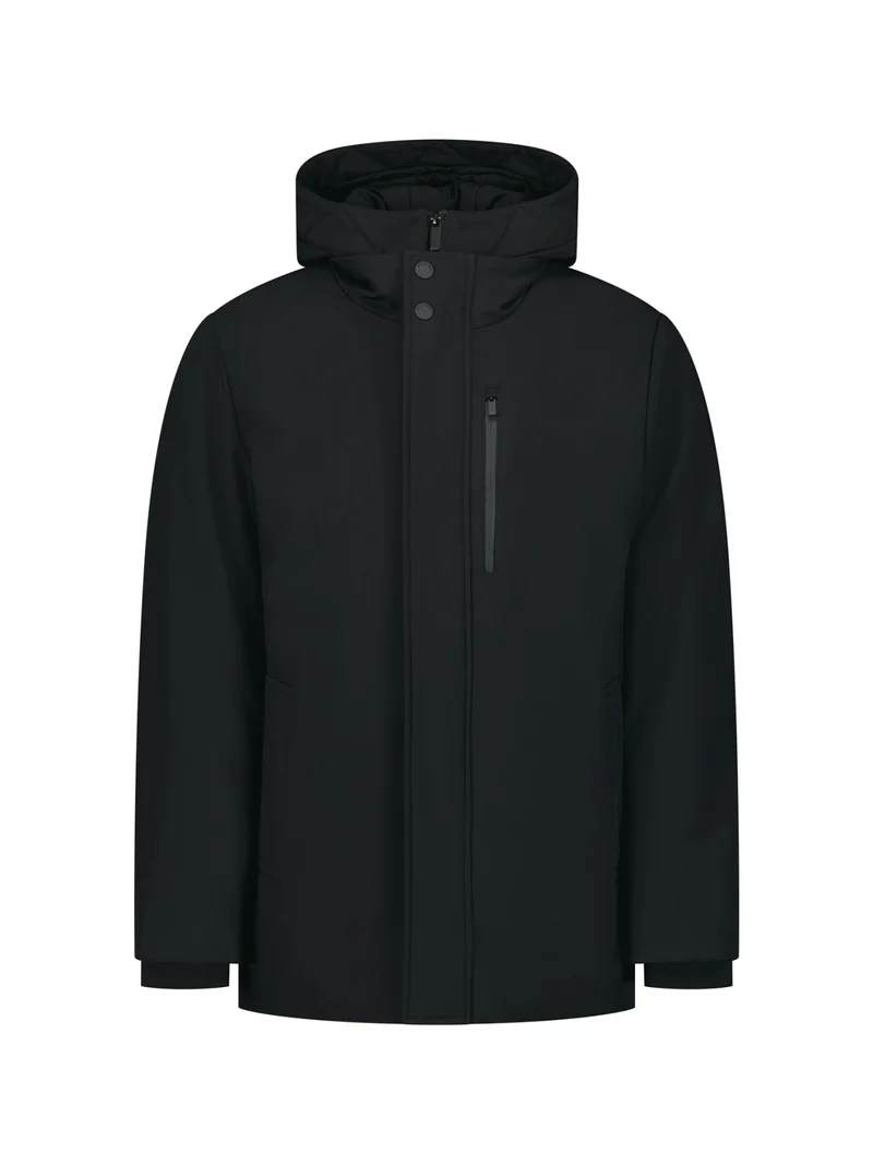 Jacket Hooded Softshell, Black