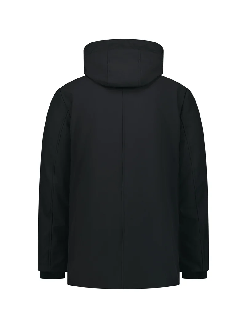 Jacket Hooded Softshell, Black