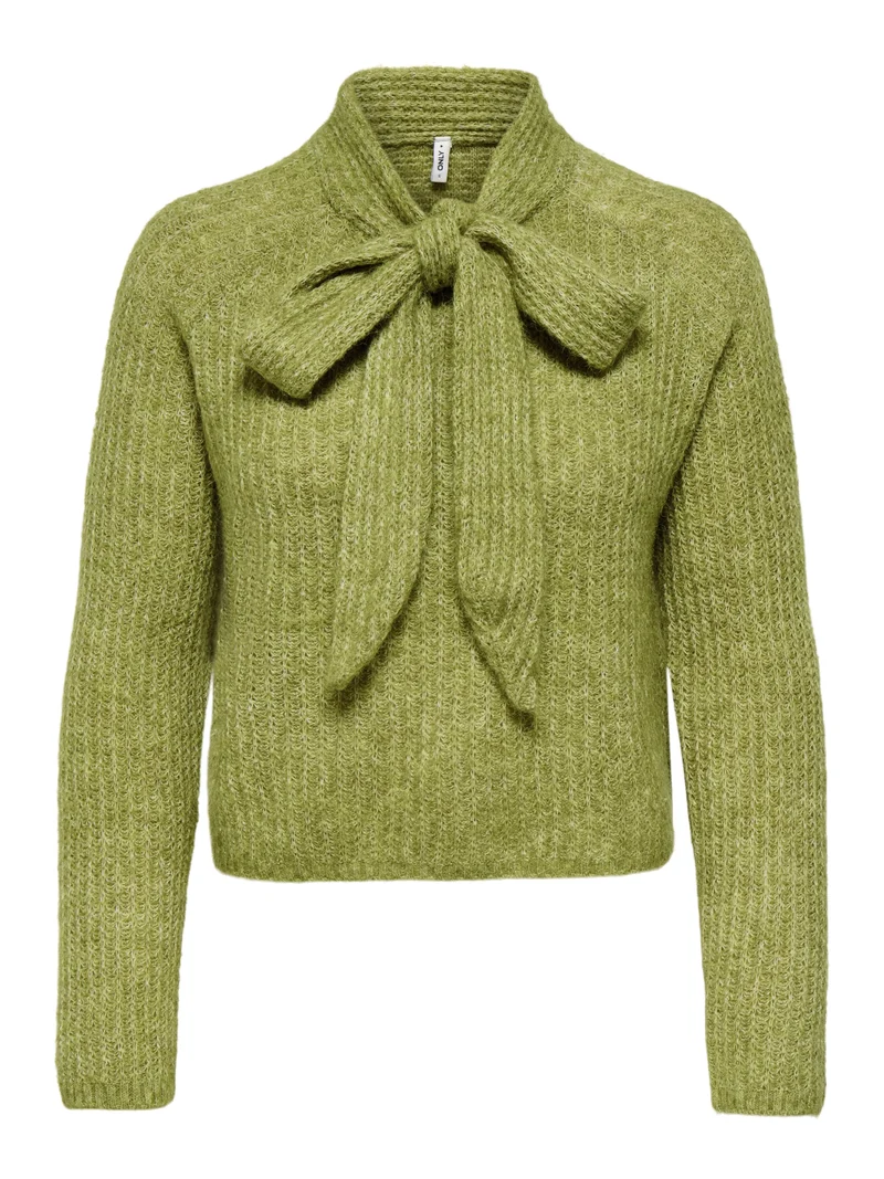 ONLKAPPA LS BOW HIGHNECK KNT, Cardamom Seed/Melange