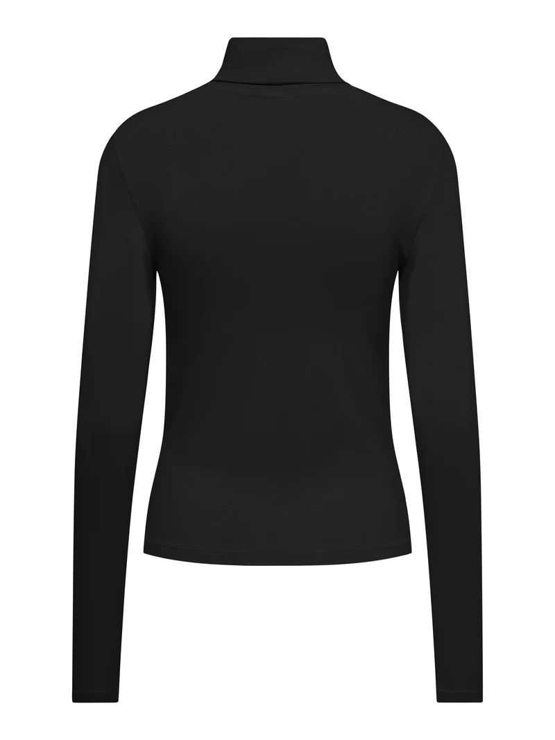 JDYSISSY L/S HIGHNECK TOP JRS DIA, Black