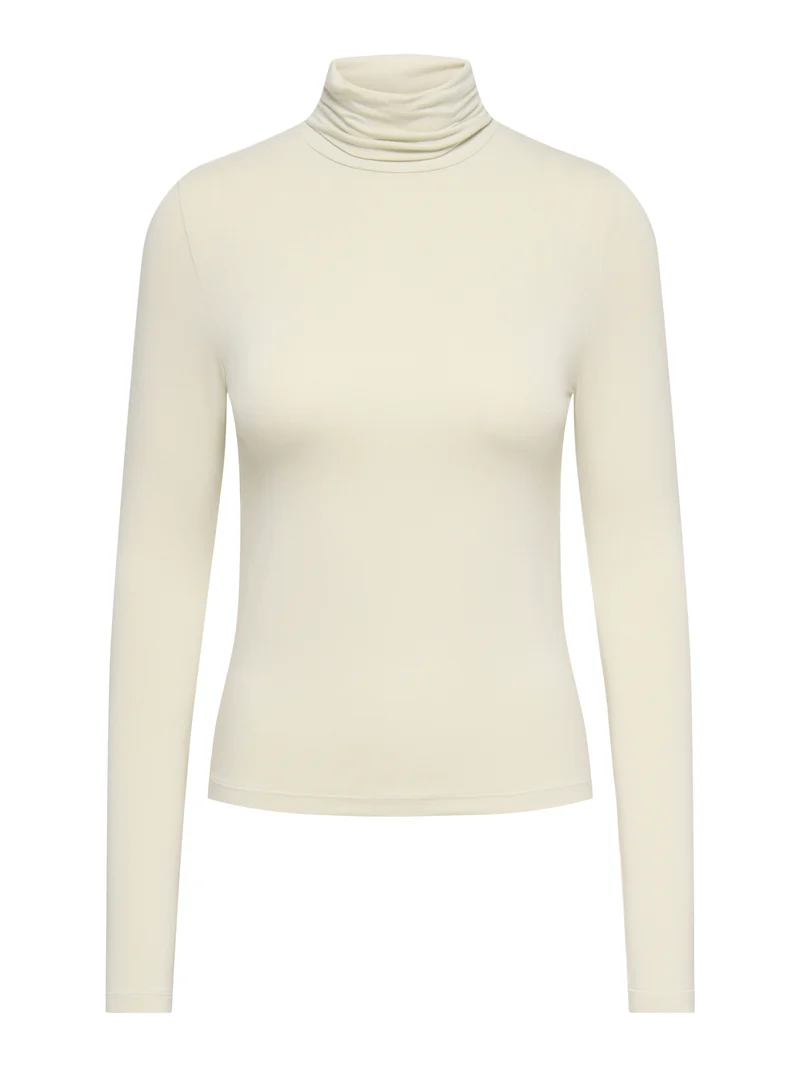 JDYSISSY L/S HIGHNECK TOP JRS DIA, Oatmeal