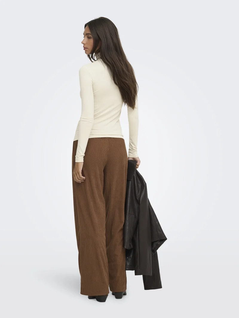 JDYSISSY L/S HIGHNECK TOP JRS DIA, Oatmeal