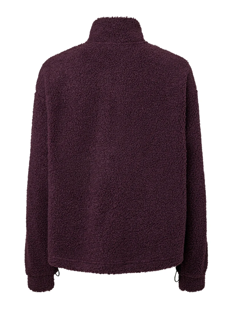 PCKATTY TEDDY HIGH NECK HALF ZIP JA, Plum Perfect