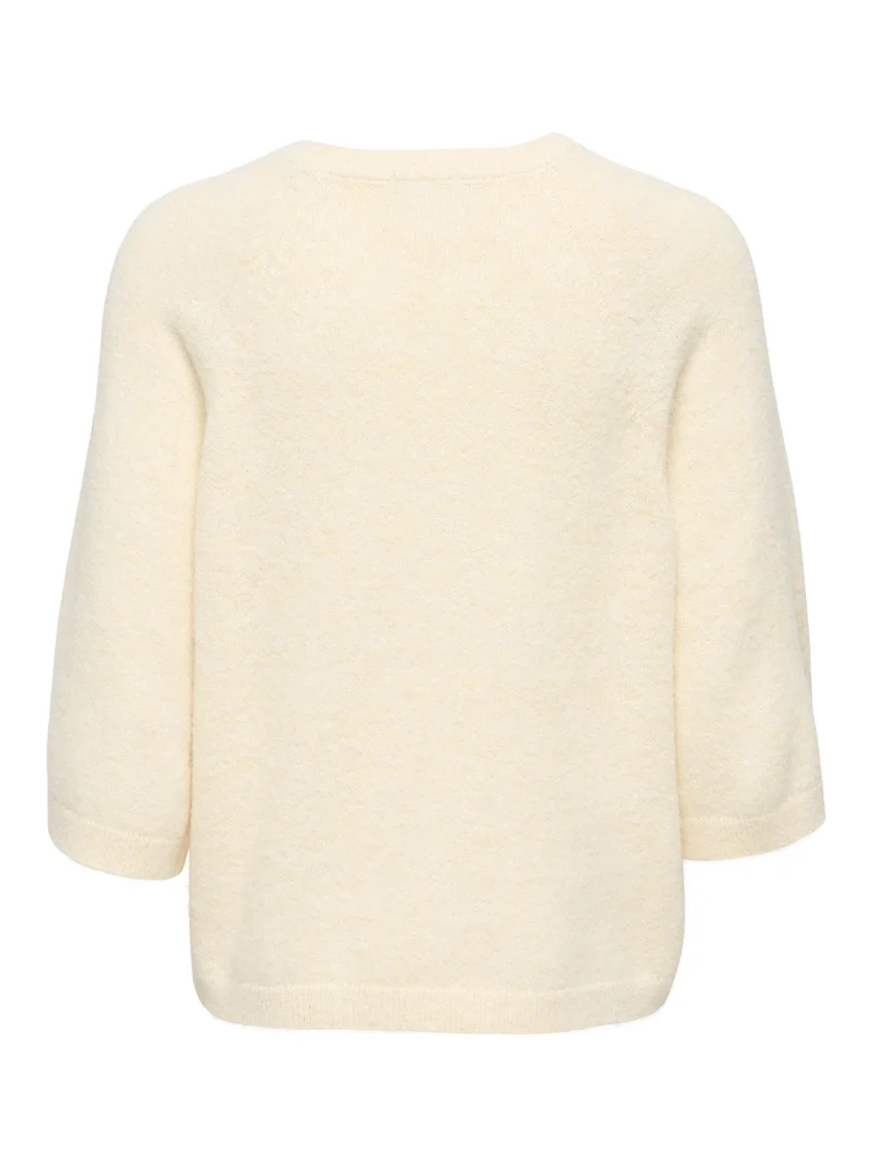 JDYALVA LIFE 3/4 EMBELLISH PULL KNT, Crème Brûlée/W. SILVER EMBELLISHMEN
