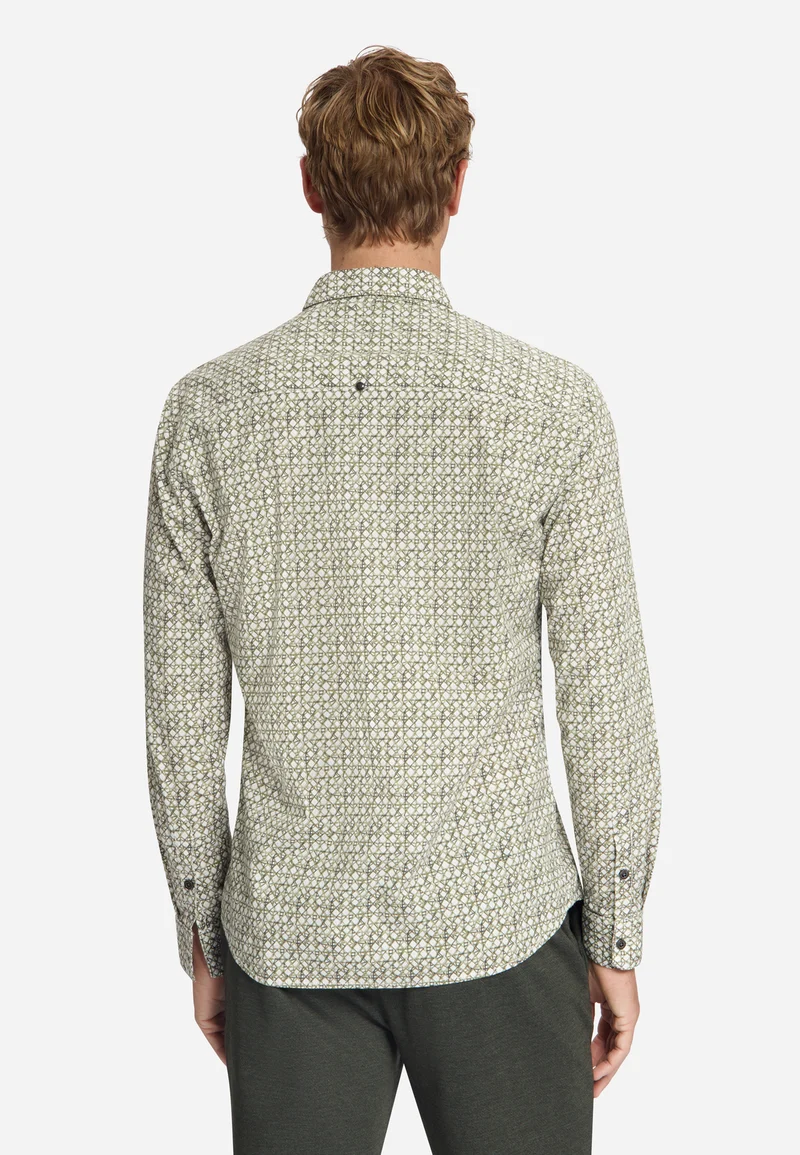 Shirt Stretch Allover Printed, Moss