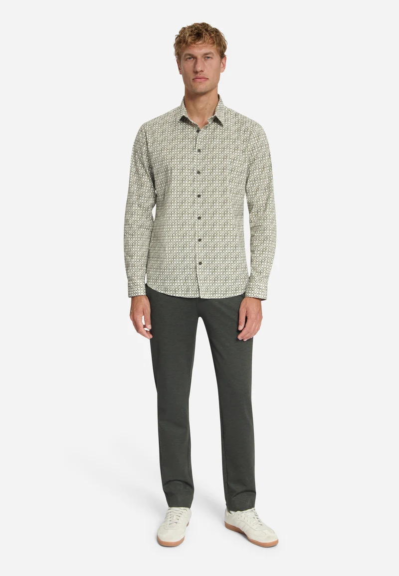 Shirt Stretch Allover Printed, Moss