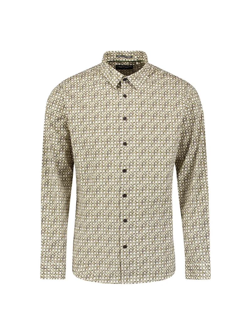 Shirt Stretch Allover Printed, Moss