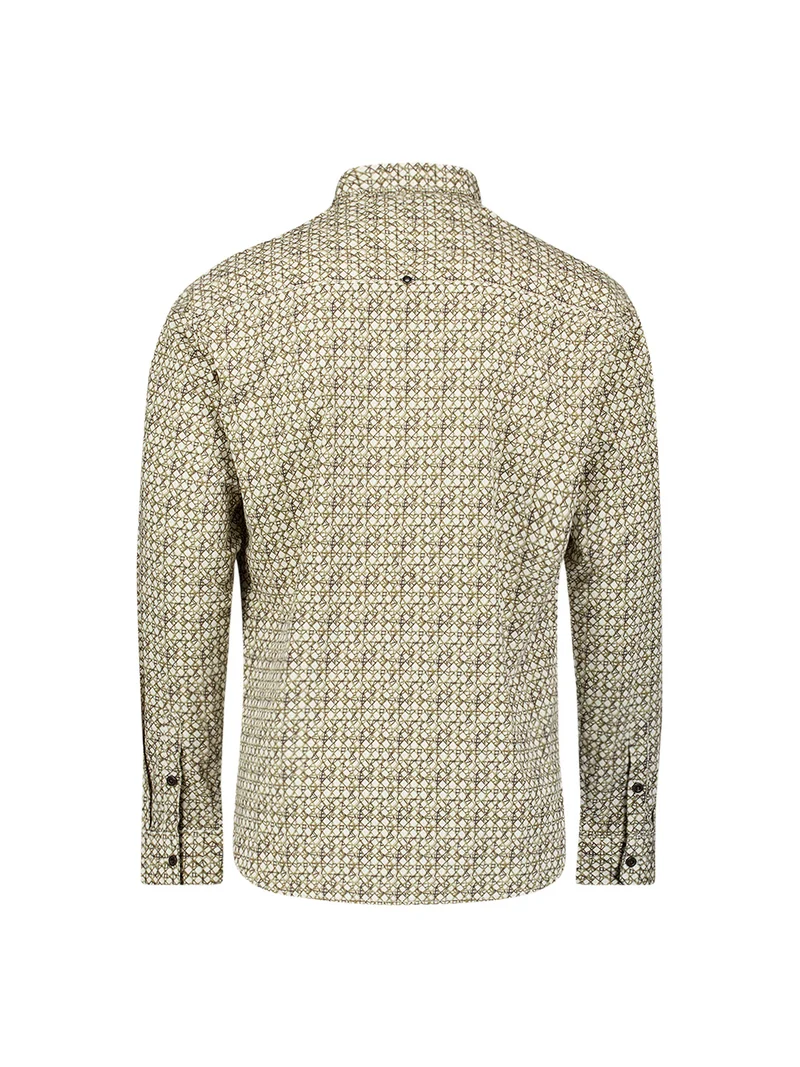 Shirt Stretch Allover Printed, Moss