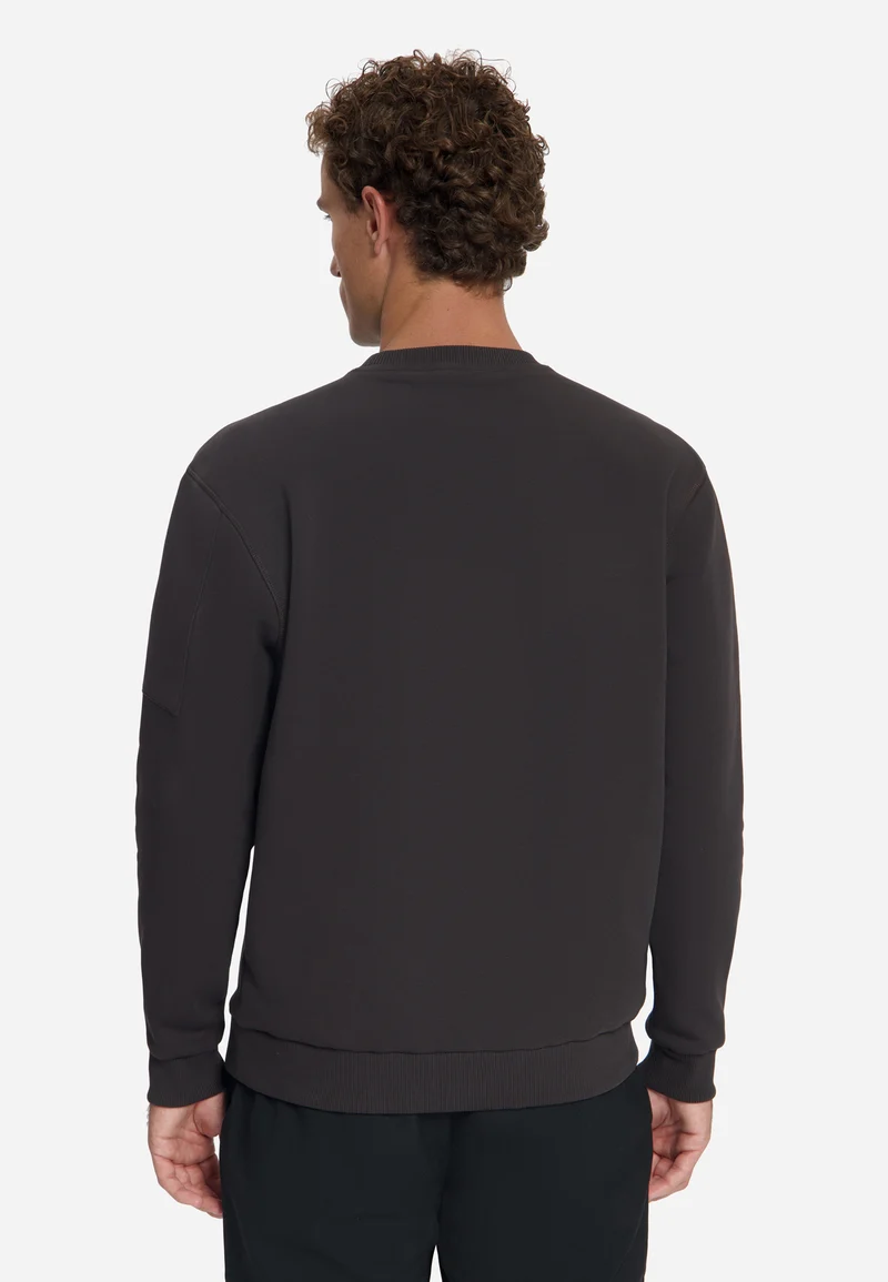 Sweater Crewneck Brushed inside, Dark Brown