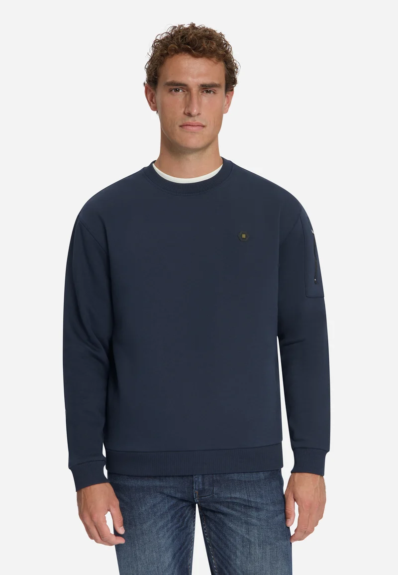 Sweater Crewneck Brushed inside, Dark Night