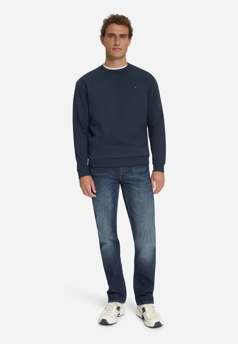 Sweater Crewneck Brushed inside, Dark Night