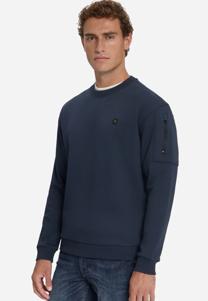 Sweater Crewneck Brushed inside, Dark Night