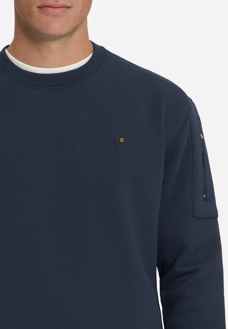 Sweater Crewneck Brushed inside, Dark Night