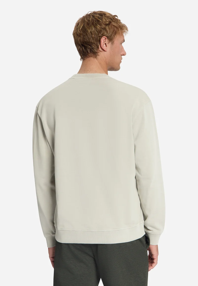 Sweater Crewneck French Terry Garment Dyed, Cement