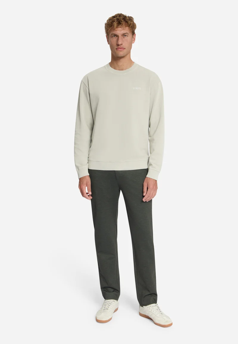 Sweater Crewneck French Terry Garment Dyed, Cement