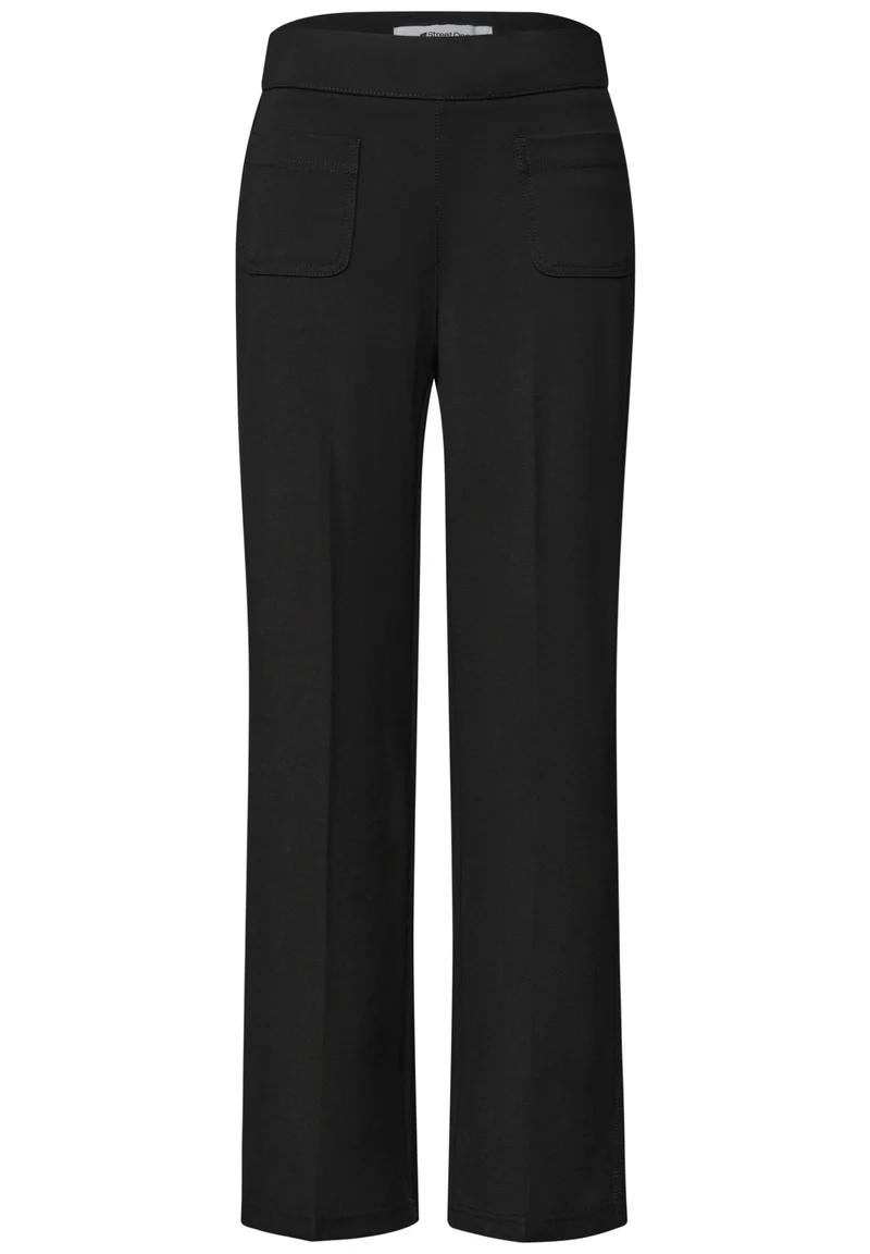Street One - High Waist Straight Leg Hose im Casual Fit - Farbe: Black