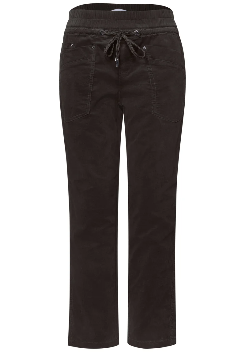 Street One - Slim Leg Cordhose im Loose Fit - Farbe: black coffee