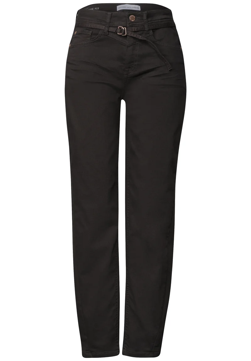 Street One - High Waist Barrel Leg Jeans im Loose Fit - Farbe: Brown Washed