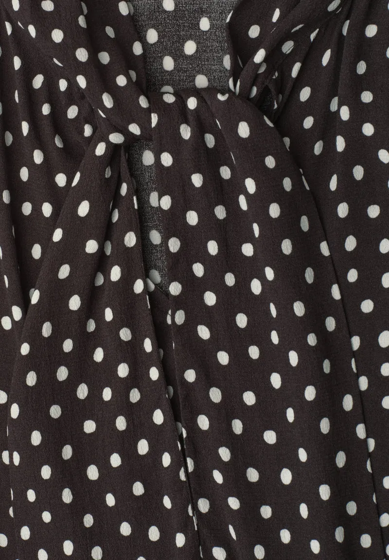 Street One - Langarm Bluse mit Schleifendetail - Farbe: black coffee