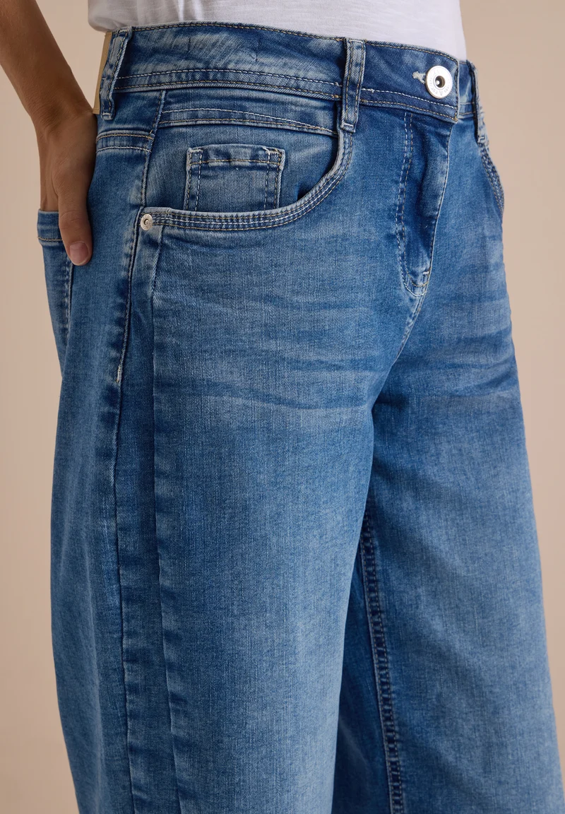 CECIL - High Waist Barrel Leg Jeans "Scarlett" - Farbe: light blue used wash