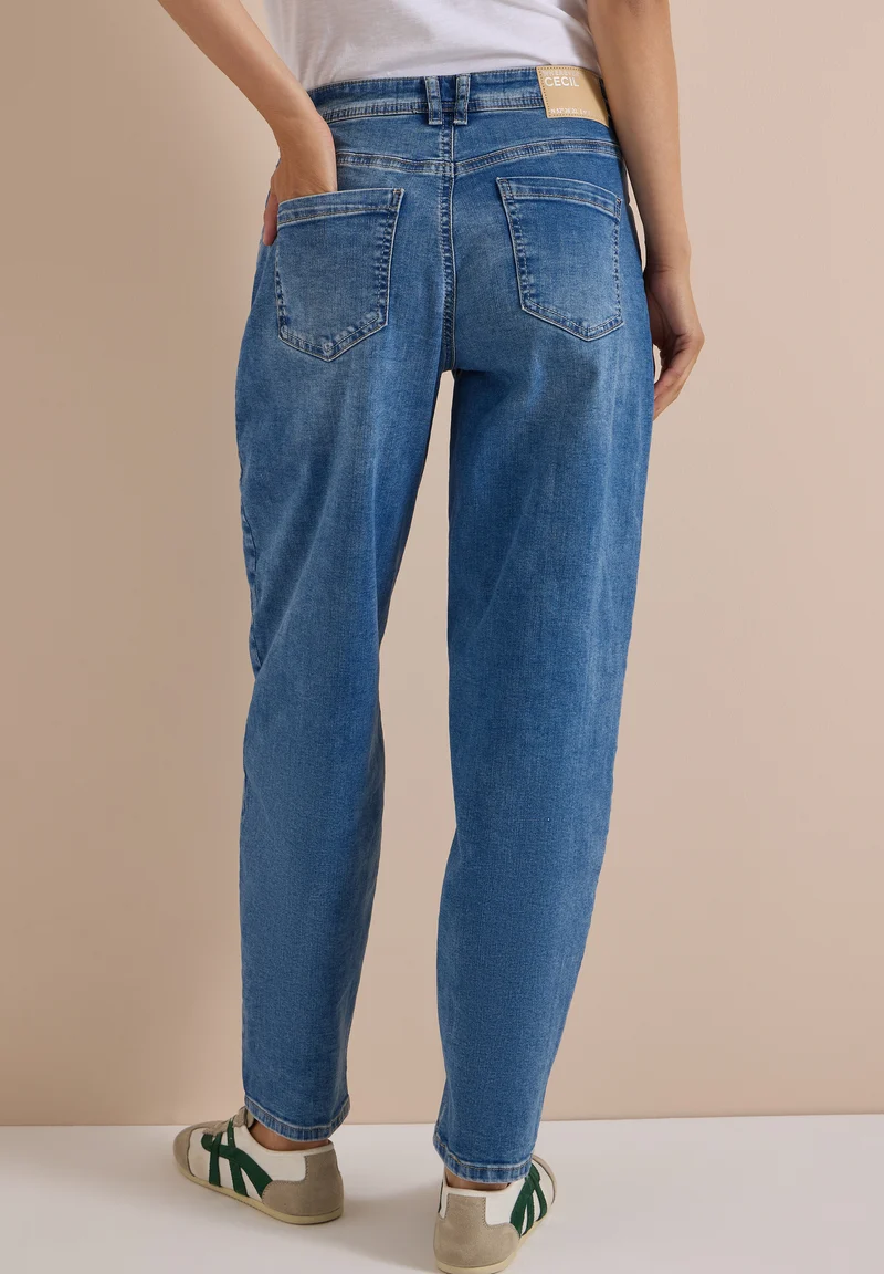 CECIL - High Waist Barrel Leg Jeans "Scarlett" - Farbe: light blue used wash