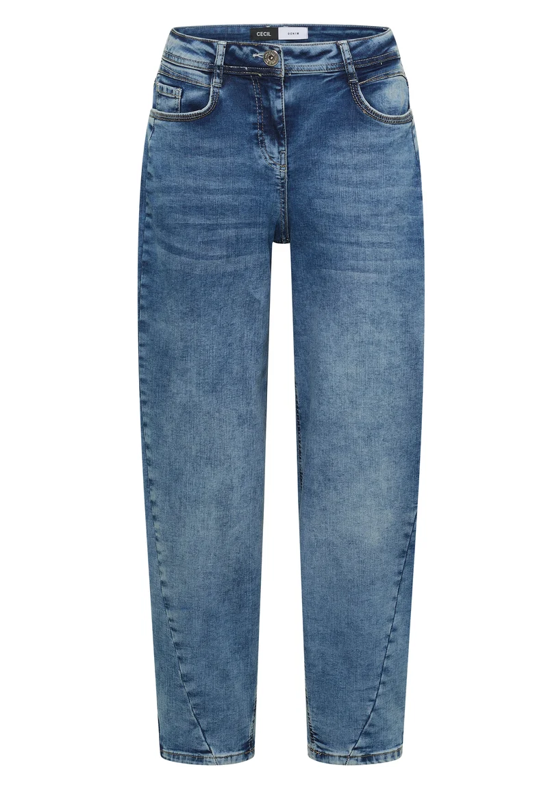 CECIL - High Waist Barrel Leg Jeans "Scarlett" - Farbe: light blue used wash