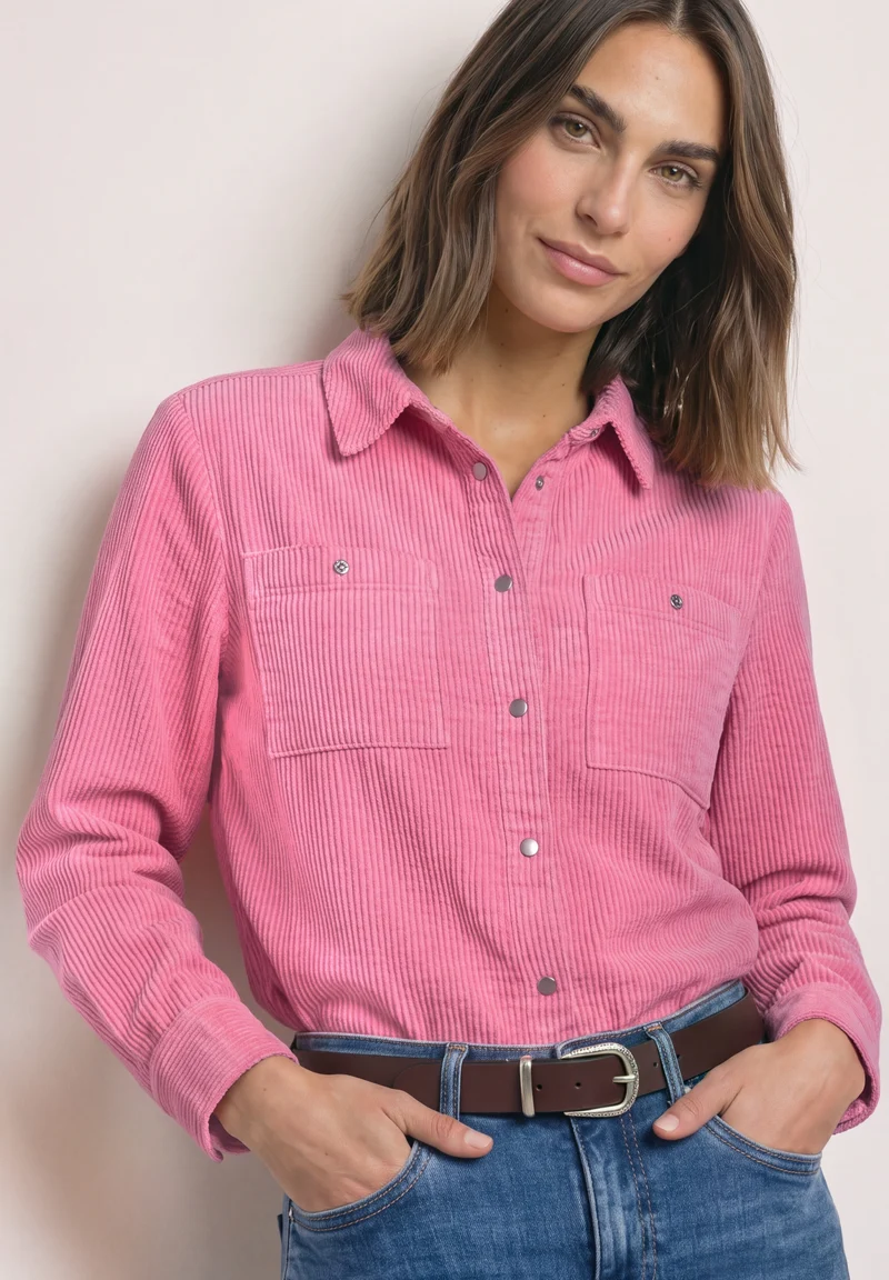 LTD QR Courduroy shirtcollar b, warm blush