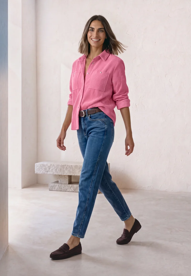 LTD QR Courduroy shirtcollar b, warm blush