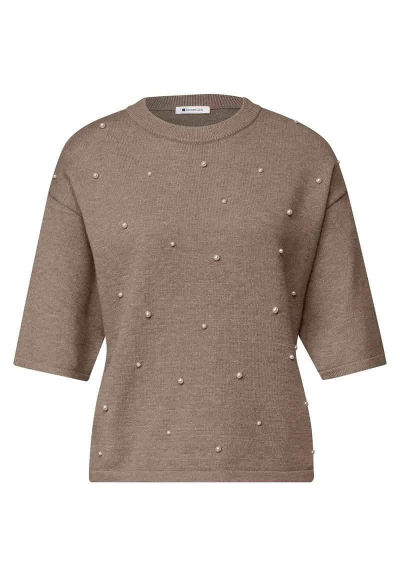 LTD_QR_3/4 sleeve sweater_bead, sanded amber mel.