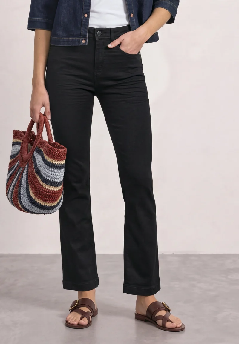 QR Style Blaire Bootcut,hw,bla, Black Rinse wash