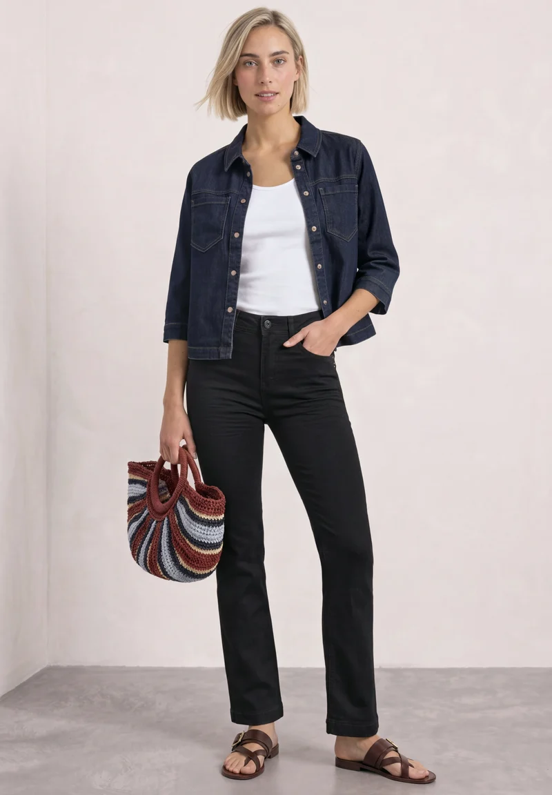 QR Style Blaire Bootcut,hw,bla, Black Rinse wash
