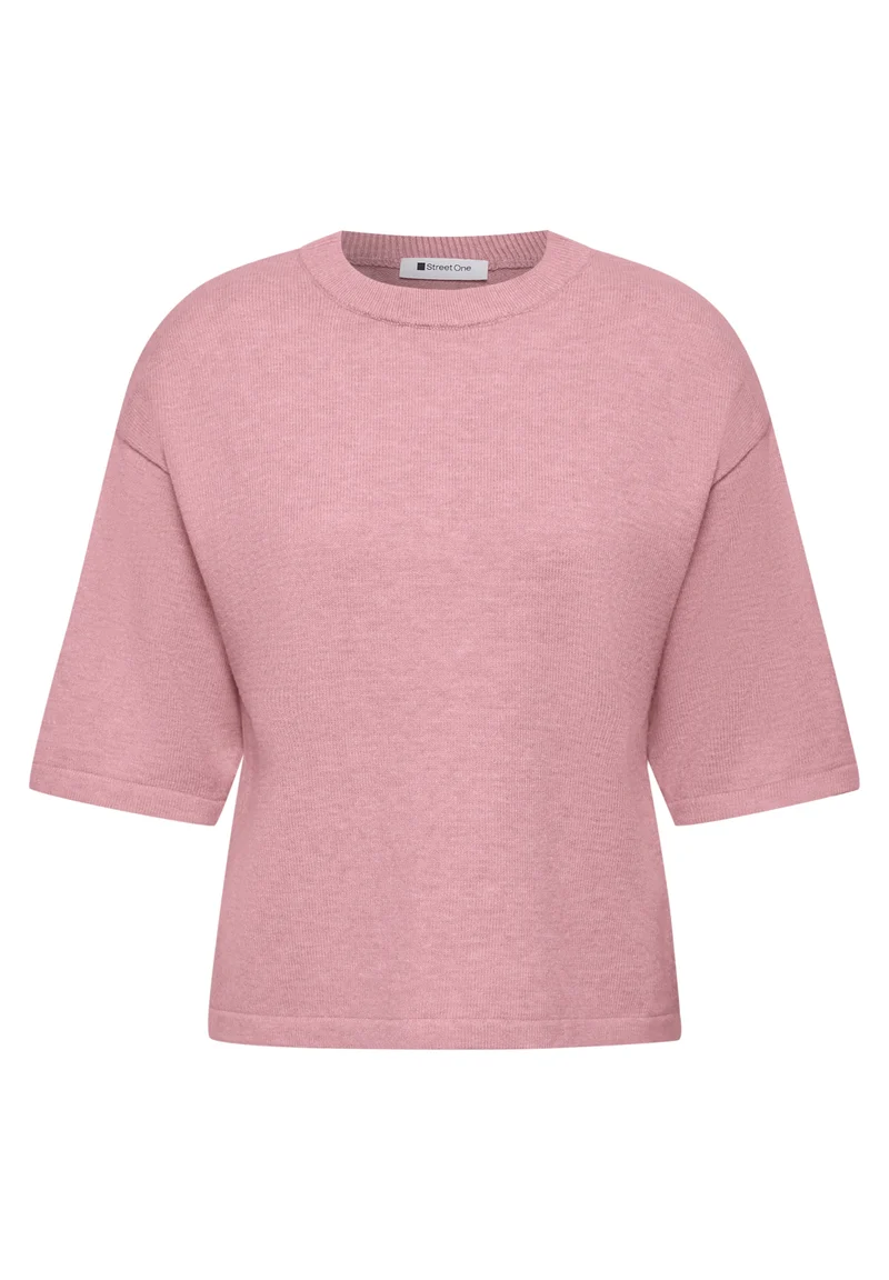 LTD_QR_3/4 sleeve basic sweate, vintage blush mel.