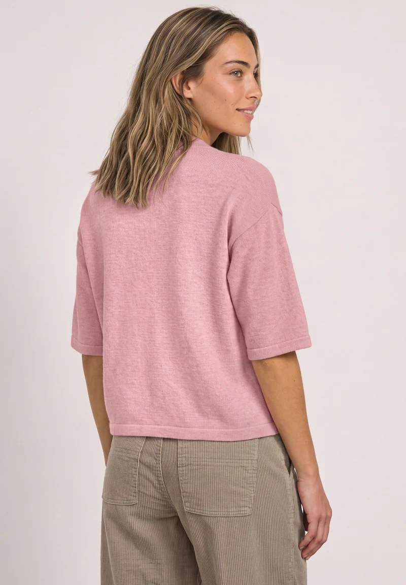 LTD_QR_3/4 sleeve basic sweate, vintage blush mel.