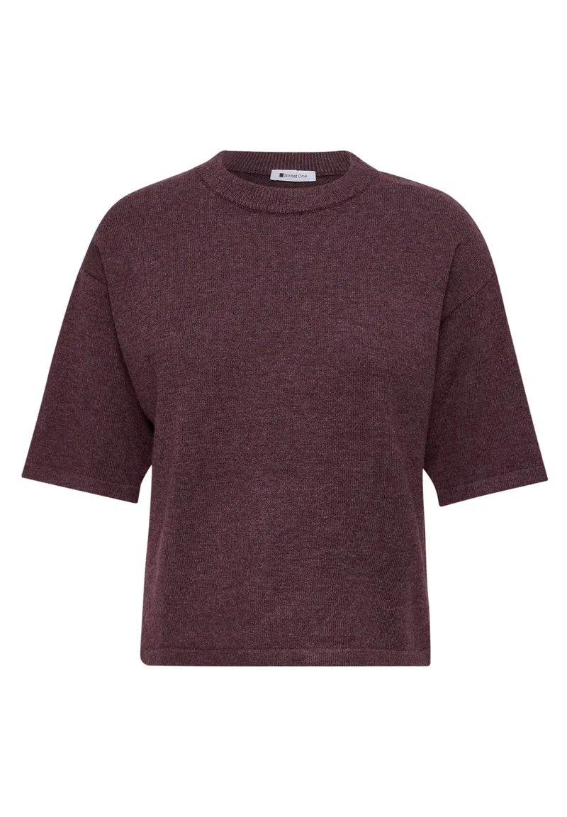 LTD_QR_3/4 sleeve basic sweate, rustic rouge mel.