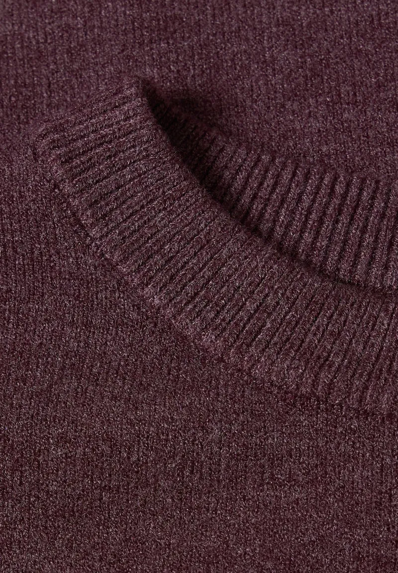 LTD_QR_3/4 sleeve basic sweate, rustic rouge mel.