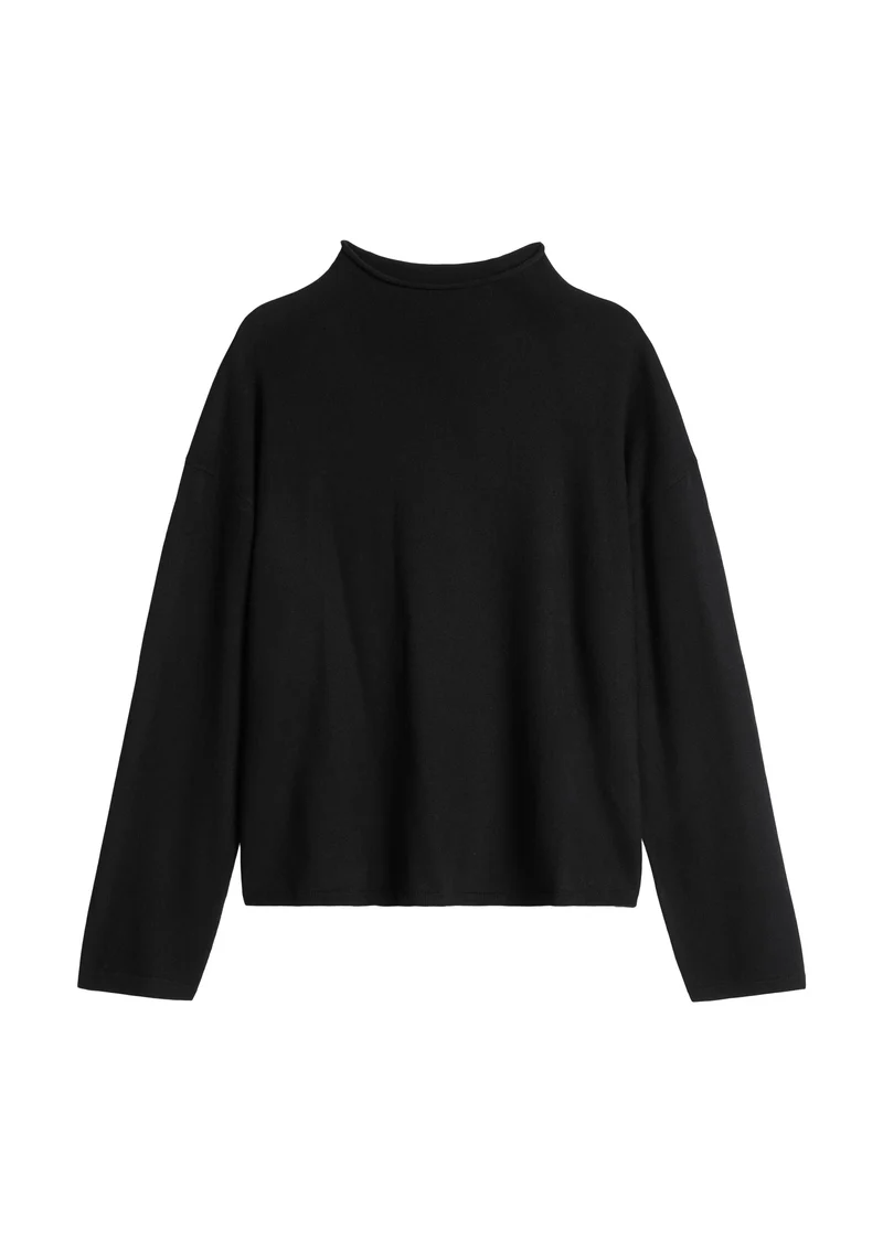 Pullovers, LSL, Stand-Up Collar, Black