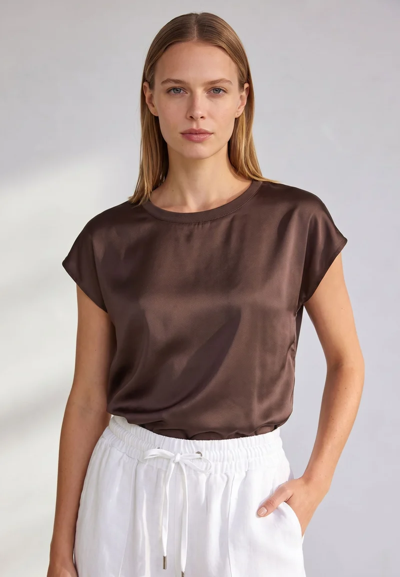 Patch-Shirt Uni, espresso brown