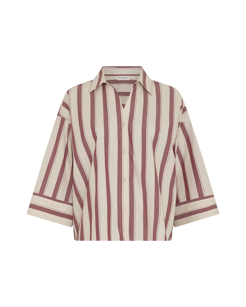 MSCHSusana Selmina 3 4 Shirt STP, Rhodode Oatmeal
