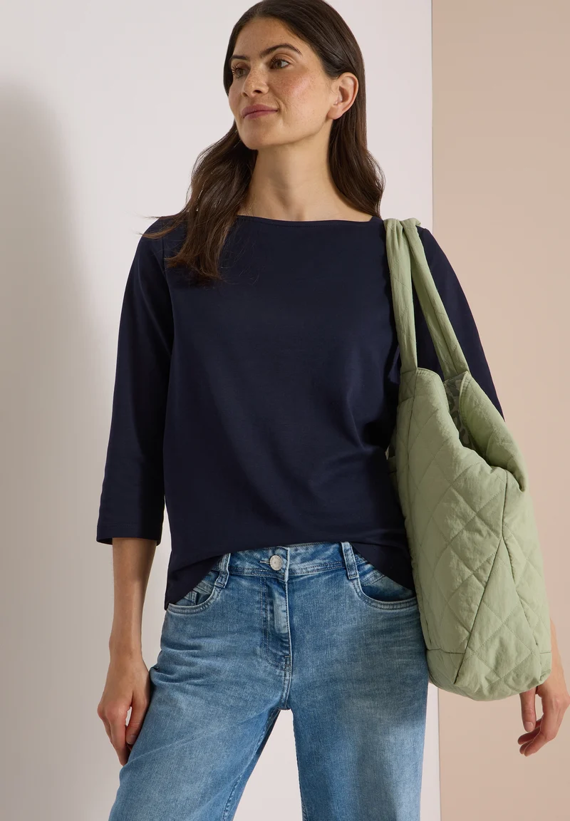 NOS Basic Boatneck Shirt, urban dark blue