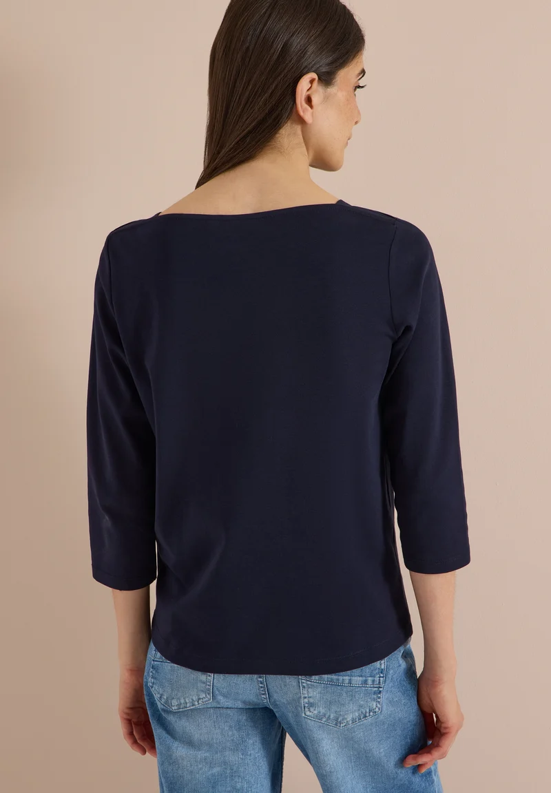 NOS Basic Boatneck Shirt, urban dark blue
