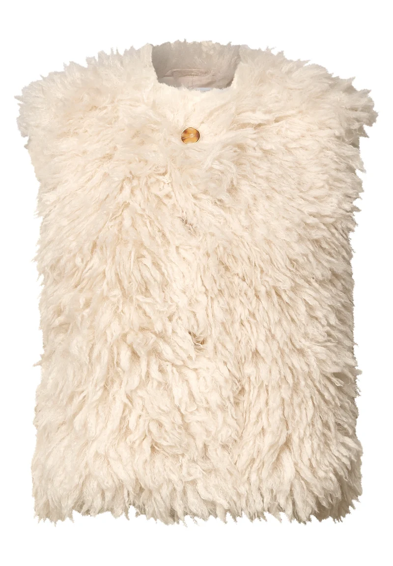 Studio Fake Fur Vest, creamed sand